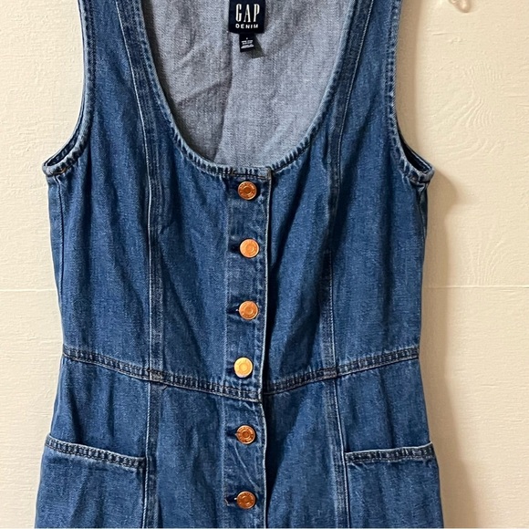 Gap Button Down Denim Dress Pockets Size 2 Western Cowgirl Rodeo - Picture 2 of 7